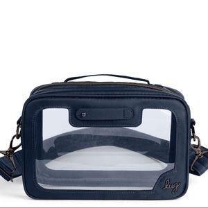 Lug NWT Stagecoach in Indigo includes detachable crossbody strap.